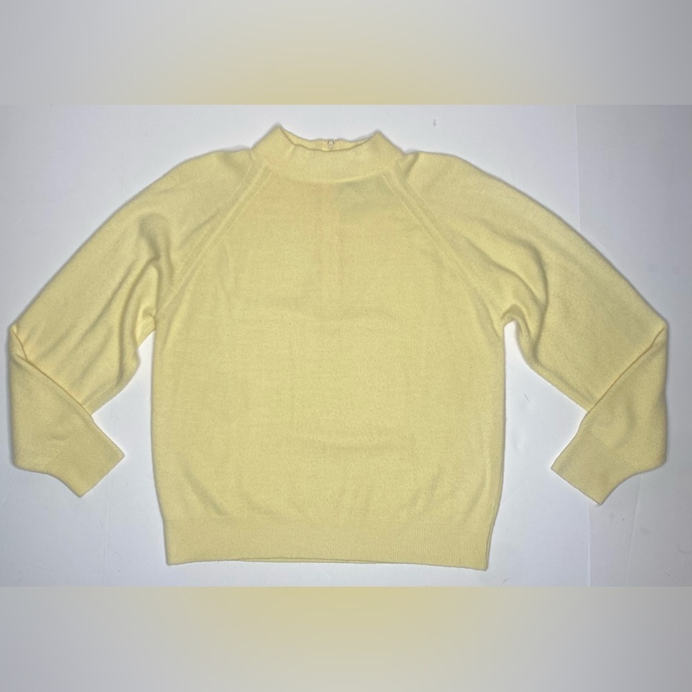 Vintage Butter Yellow Long Sleeve Luxelon Sweater Top by Designer Originals Med